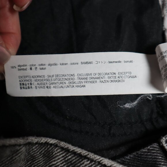 Zara Basic Denim Mini Skirt Womens S Black Trendy Moto Alt Grunge Streetwear Y2K - Picture 4 of 8